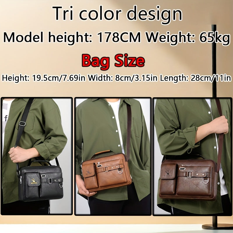 Bolso de hombro para hombre, bandolera, bandolera de negocios, bandolera, bolso de mano, bolso informal para hombre