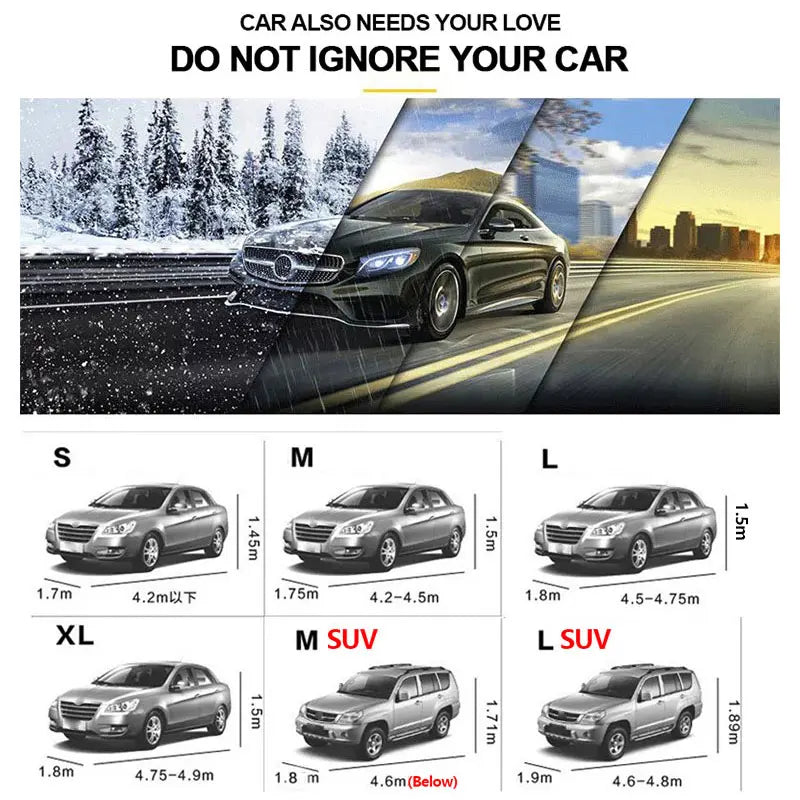 SEAMETAL Funda protectora completa para coche, para interior y exterior, parasol, a prueba de polvo, anti-UV, universal, para sedán y SUV.