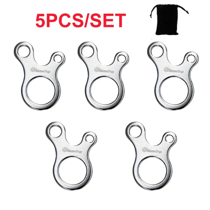 5/10pcs/lot Outdoor Camping Tent Wind Rope Buckle 3 Hole Aluminium Alloy Rope Tensioner Tent Cord Rope Fastener Tightening Hook