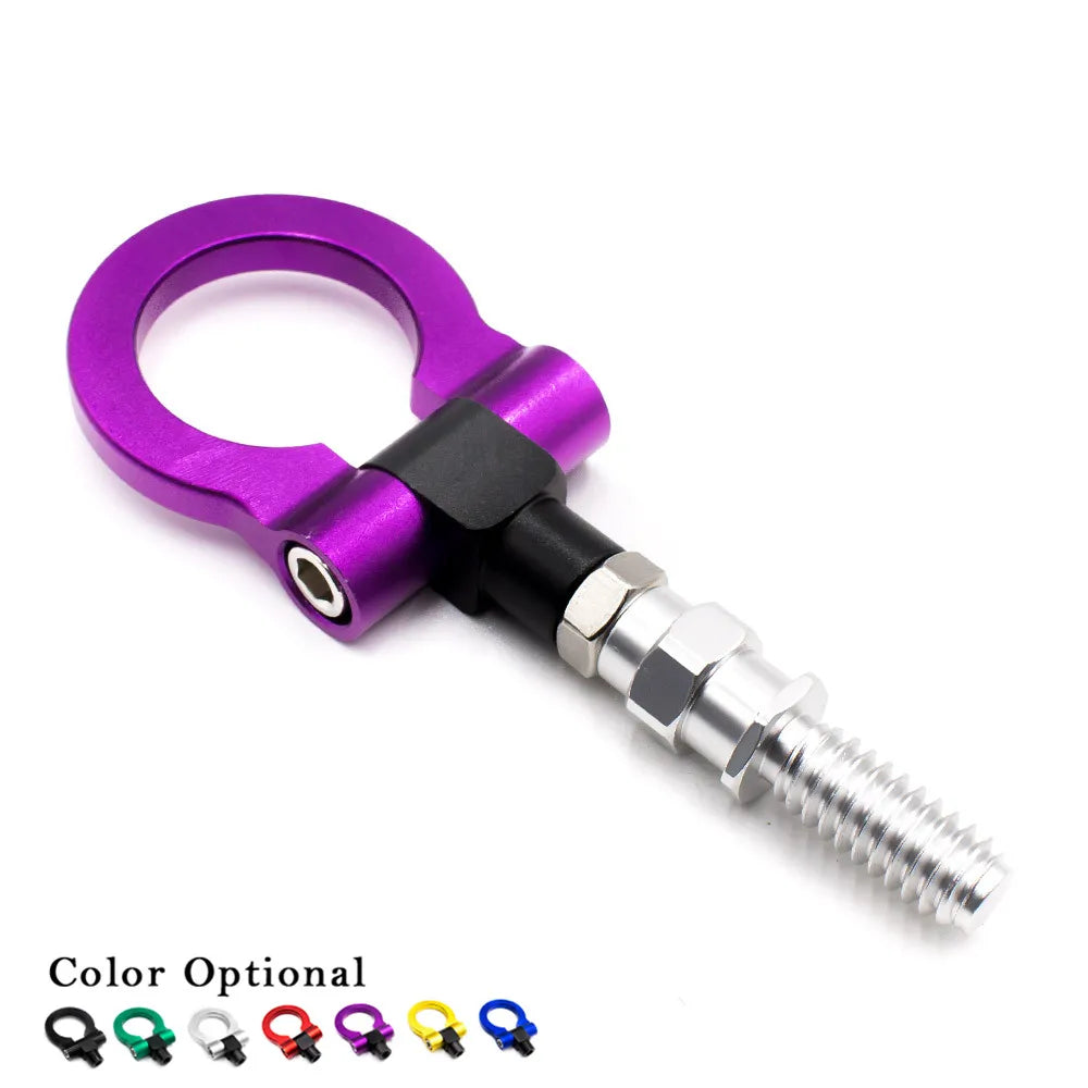 Car Style Racing Tow Trailer Hooks For European Front Rear Towing Bars  Billet Aluminum  Black Red  Gold Green Blue