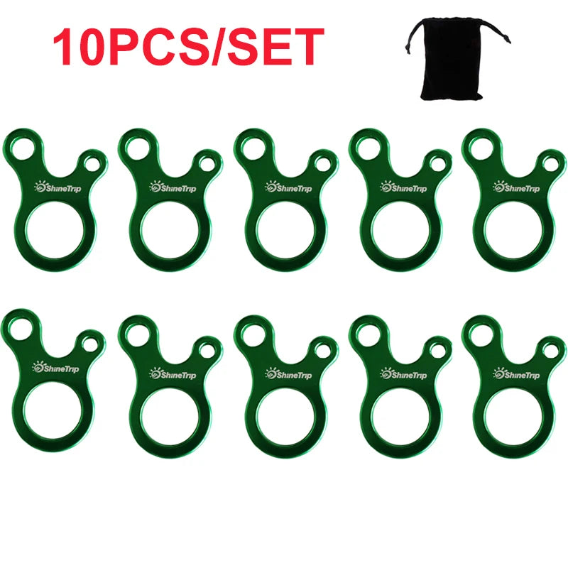 5/10pcs/lot Outdoor Camping Tent Wind Rope Buckle 3 Hole Aluminium Alloy Rope Tensioner Tent Cord Rope Fastener Tightening Hook