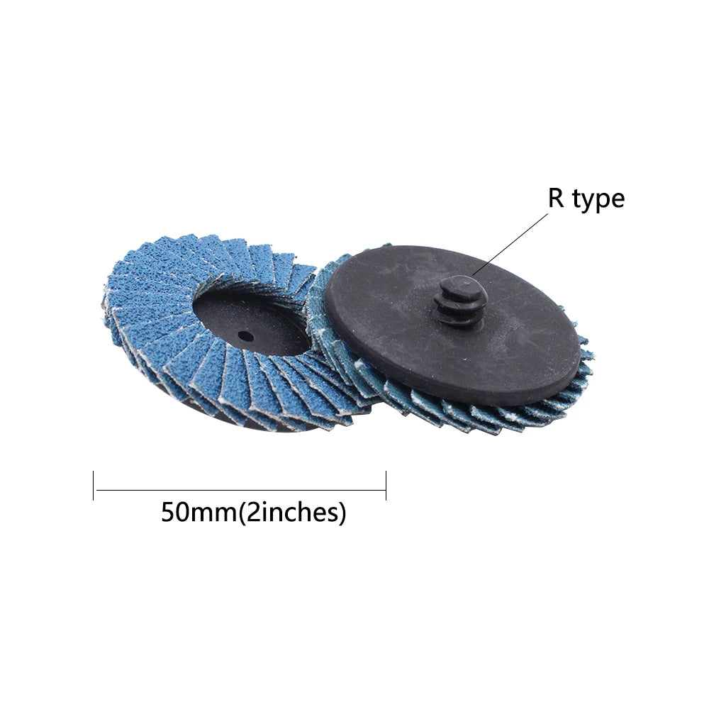 50mm 2" 3" Flap Disc Sanding Disc for Rolor Roll Lock 40 60 80 120 Grit Polishing Pad Metal Iron Rust Removal Grinding Wheel