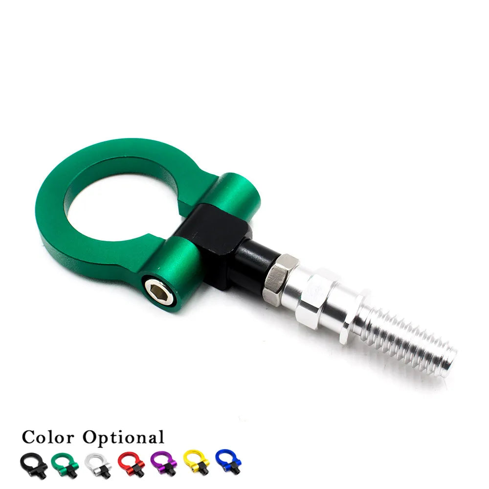 Car Style Racing Tow Trailer Hooks For European Front Rear Towing Bars  Billet Aluminum  Black Red  Gold Green Blue