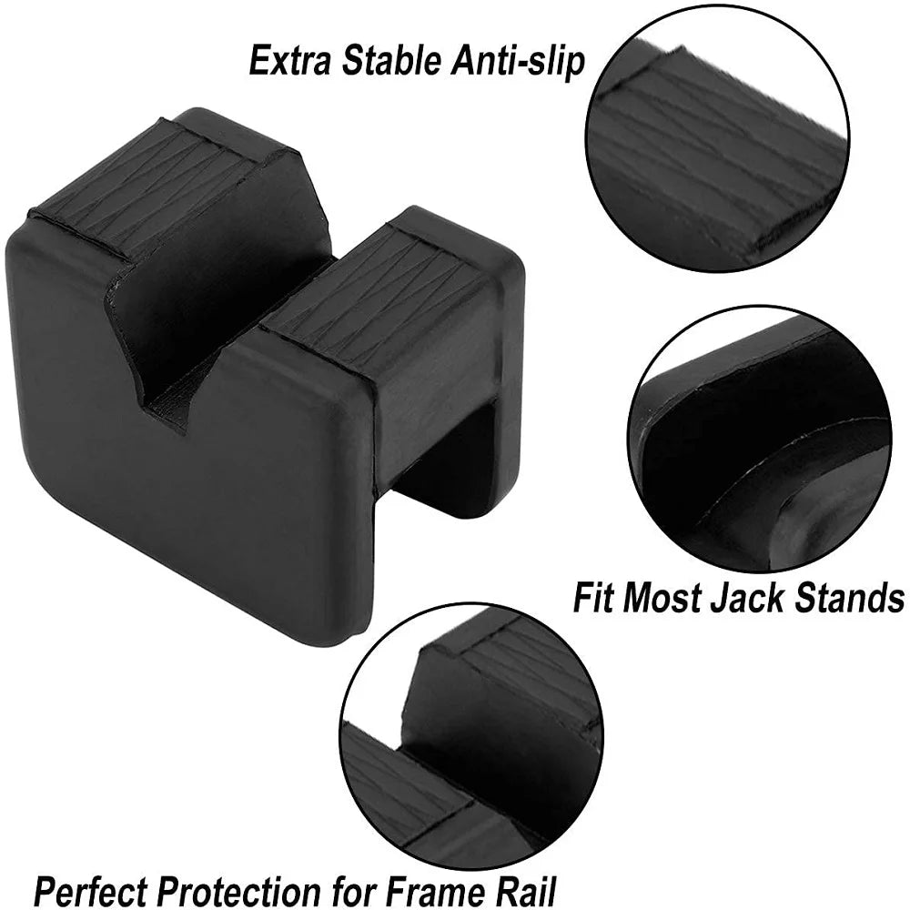 Car Jack Rubber Pad Car Slotted Lift Jack Stand Rubber Pads Floor Adapters Frame Rail Pinch Lifting Universal Repair Tools