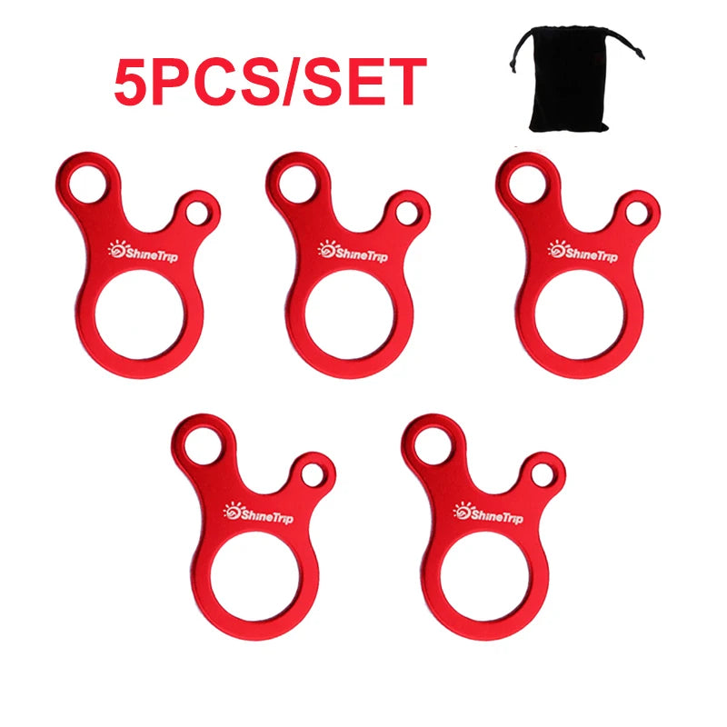 5/10pcs/lot Outdoor Camping Tent Wind Rope Buckle 3 Hole Aluminium Alloy Rope Tensioner Tent Cord Rope Fastener Tightening Hook