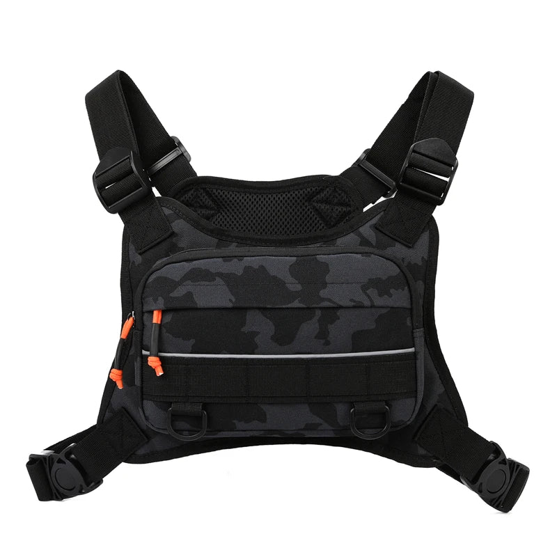 Tactical Chest Bag for Men Running Front Vest Backpack Rig Pouch Hiking Cycling Outdoor Camping Fishing Hunting Travel Molle Bag