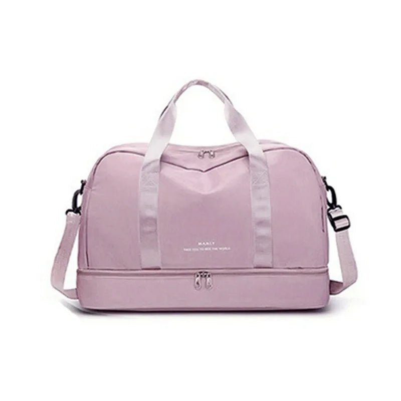 Bolsos de viaje de moda para mujer, bolso deportivo de gran capacidad para hombre, bolso de fin de semana impermeable, bolso de mensajero para mujer, seco y húmedo.