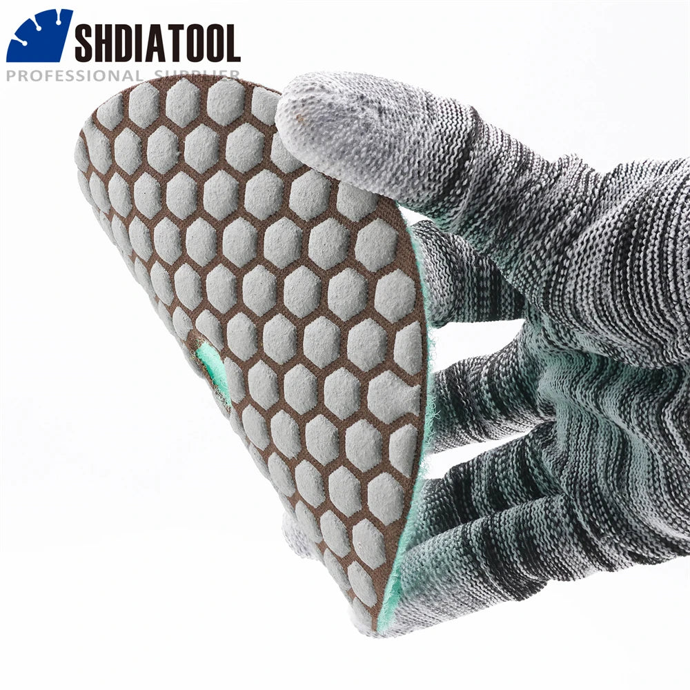 SHDIATOOL 4Pcs Discos de pulido en seco flexibles de diamante de 125 mm/5" para piedra, granito, mármol, cerámica y azulejos.