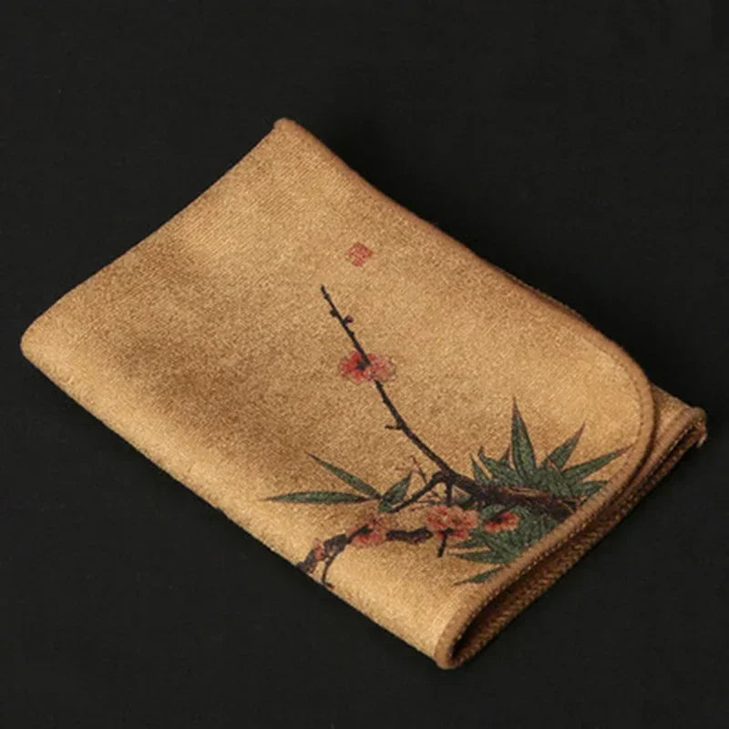 Painted Tea Towel  Absorbent Rag Thickened Table Cleaning Tea Cloth Cotton Household Kitchen Cleaning Cloth Dish Cleaning Towels