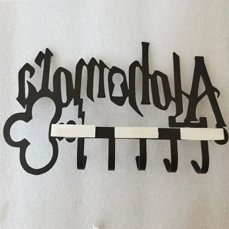 Creativo "Alohomora" Colgador de llaves de metal con 5 ganchos para colgar en la pared, ideal para sombreros, toallas y entradas de casa.