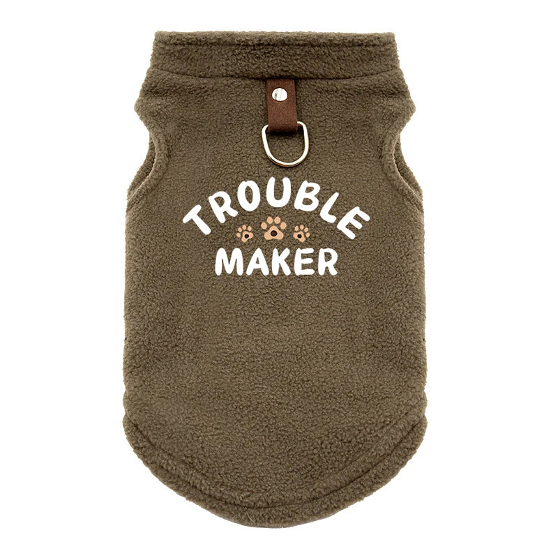 TROUBLE MAKER Ropa de alta calidad para perros, abrigo de invierno, chaqueta, chaleco, ropa cálida y acogedora para perros pequeños y medianos.