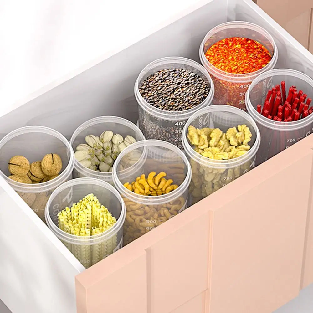 Recipientes de almacenamiento de alimentos de cocina de gran capacidad, caja de plástico transparente para conservación de granos frescos, organizador multigrano para el hogar