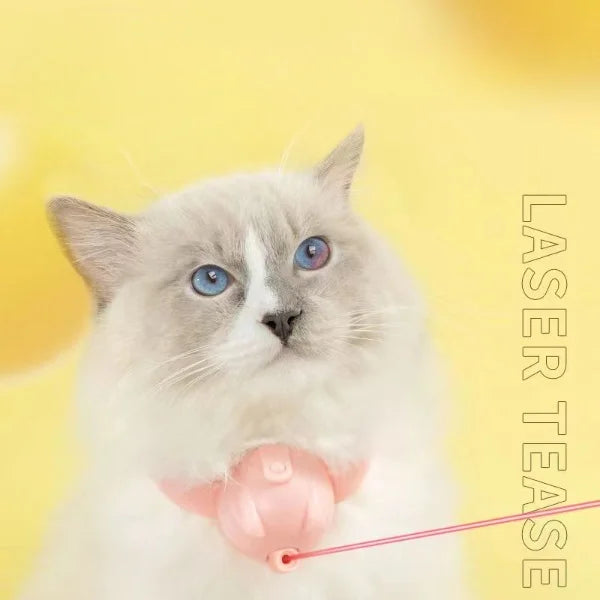 uguete automático para gatos, collar inteligente con láser para burlas, carga USB, divertido juguete interactivo para entrenamiento de mascotas (2023)