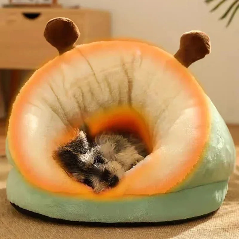 Cama para perros pequeños cálida de invierno, caseta transpirable para perros, lindas pantuflas con forma de cama para perros y gatos, saco de dormir plegable y lavable para mascotas