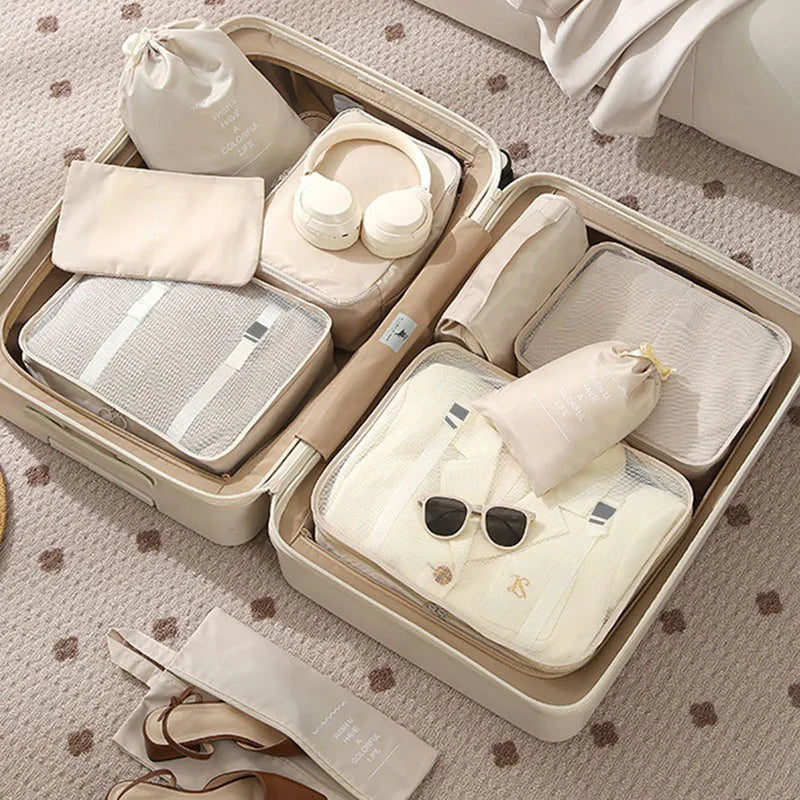 Bolsas de almacenamiento para viajes, ropa, artículos de tocador digitales, zapatos, organizadores, dormitorios de estudiantes, bolsas de clasificación de ropa, cubos de embalaje.