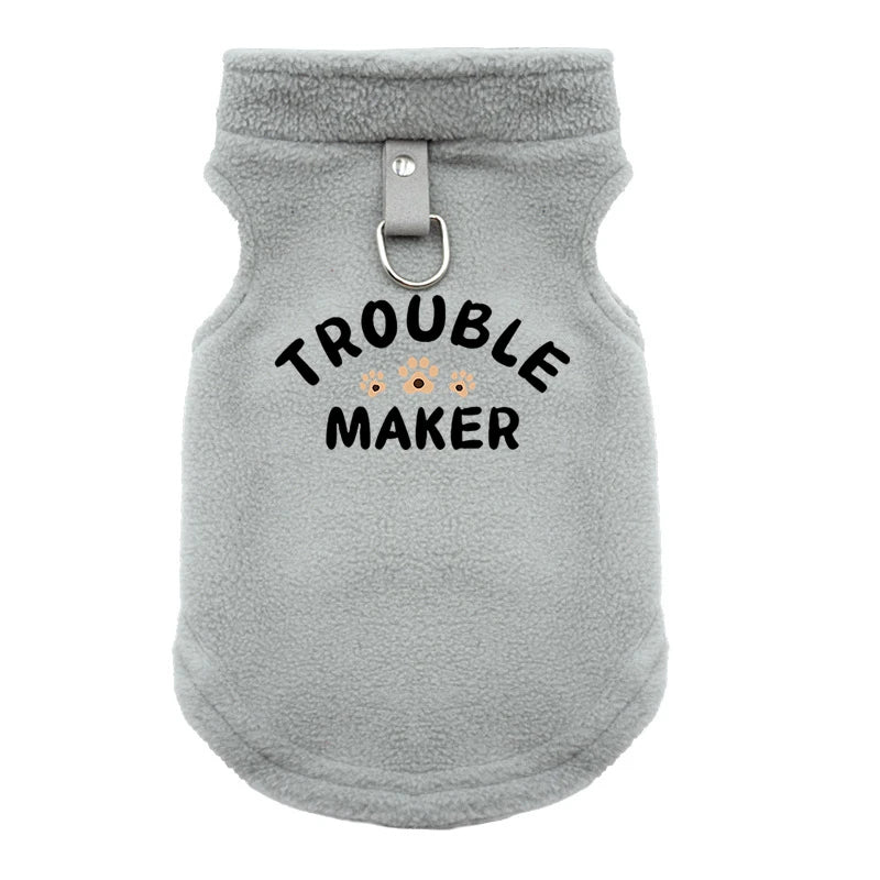 TROUBLE MAKER Ropa de alta calidad para perros, abrigo de invierno, chaqueta, chaleco, ropa cálida y acogedora para perros pequeños y medianos.