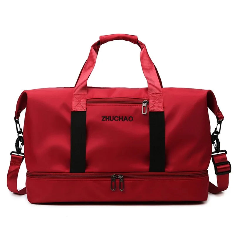 Bolsos de viaje de moda para mujer, bolso deportivo de gran capacidad para hombre, bolso de fin de semana impermeable, bolso de mensajero para mujer, seco y húmedo.
