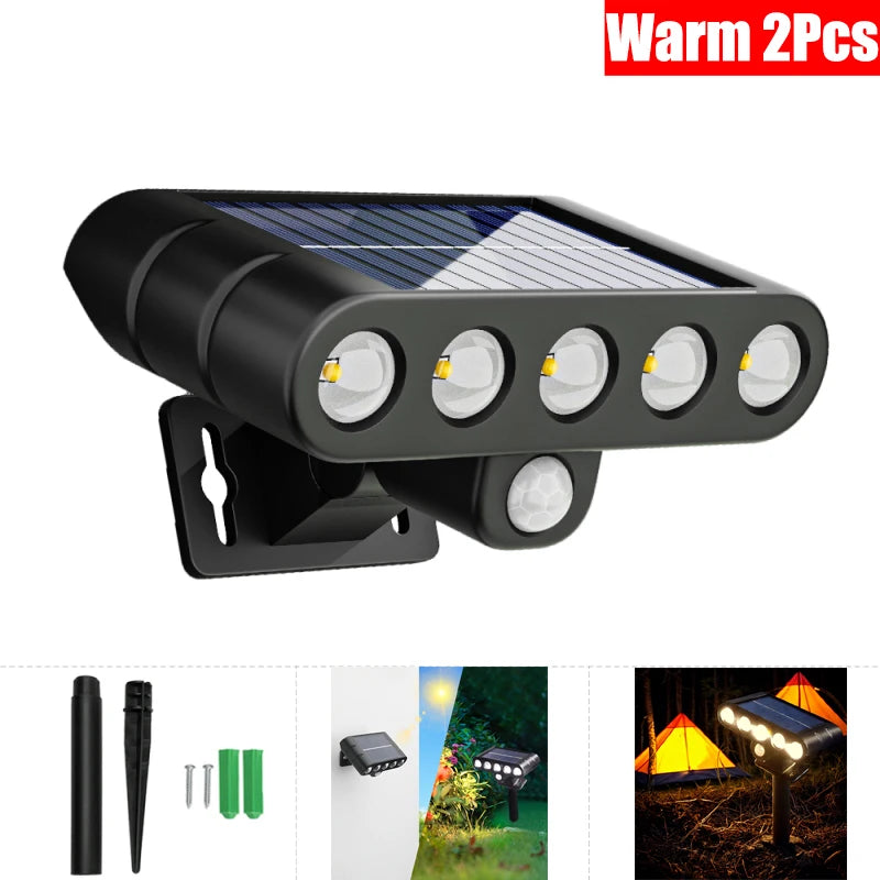 4/6/8PCS 108 COB Lámparas solares de seguridad para exteriores con sensor de luz, 3 modos de iluminación, impermeables, para jardín, patio, camino, luz con control remoto