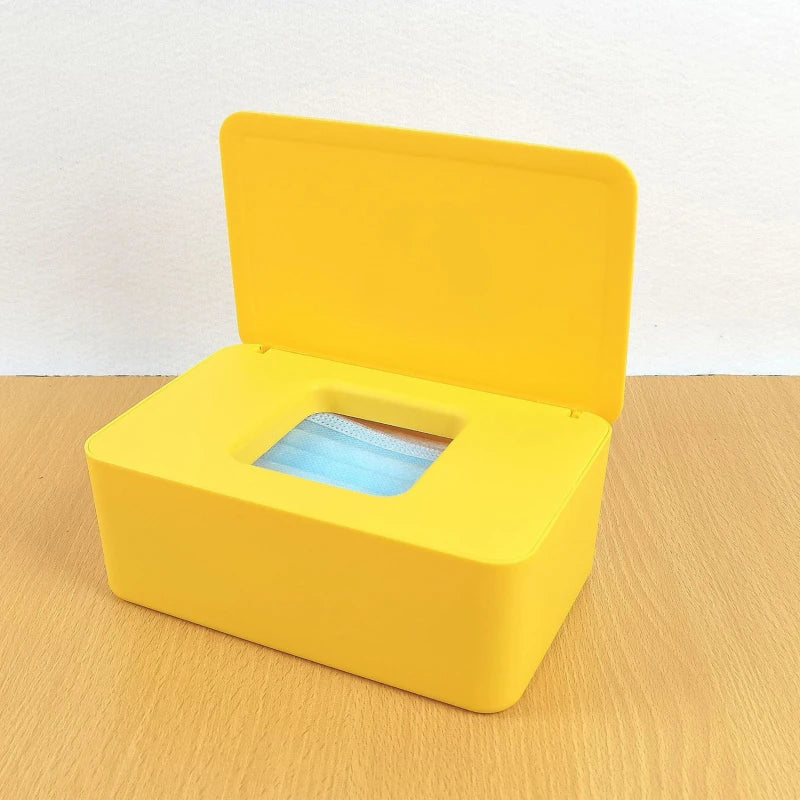 Nueva caja de pañuelos de plástico, soporte para pañuelos húmedos, toallitas, caja de almacenamiento de papel tisú, dispensador de toallas de papel, organizador de servilletas para el hogar