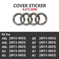 Emblema para volante de coche Audi ABS, pegatina decorativa para A3, A6L, A4L, A8L, A1, A5, A7, Q3, Q5, Q7.