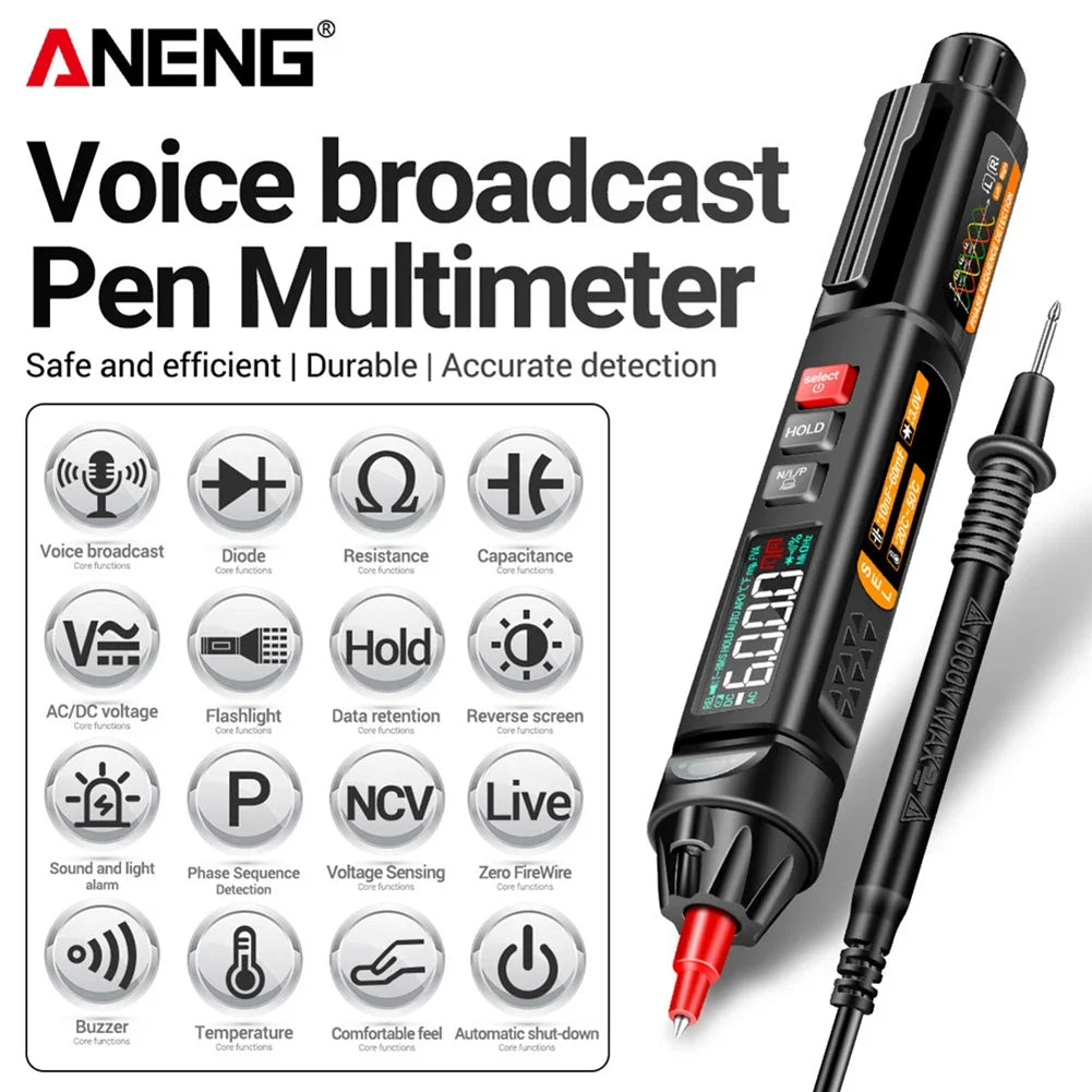 ANENG A3006 Digital Multimeter Pen Type 4000 Counts Professional Meter Non-Contact Auto AC/DC Voltage Ohm Diode Tester For Tool