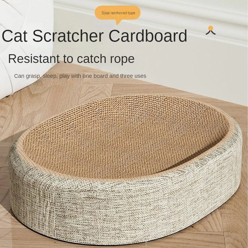Nuevo rascador ovalado para gatos, protege los muebles, juguetes para garras, papel corrugado, resistente al desgaste, nido para gatos, accesorios para gatos.