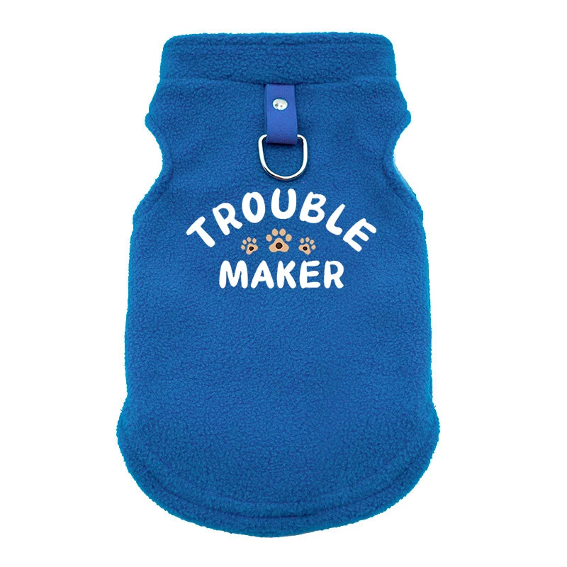 TROUBLE MAKER Ropa de alta calidad para perros, abrigo de invierno, chaqueta, chaleco, ropa cálida y acogedora para perros pequeños y medianos.
