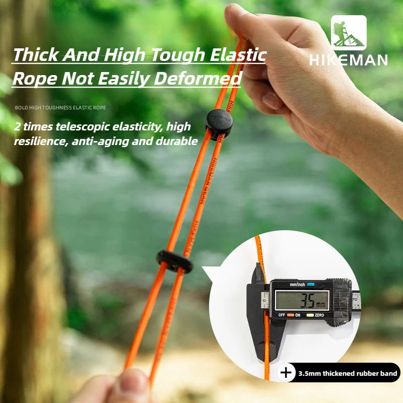 HIKEMAN 4pcs Elastic Ropes Fixed Buckle Outdoor Trekking Hiking Camping Backpack Rope Adjustable Strap Retention Buckle Tools