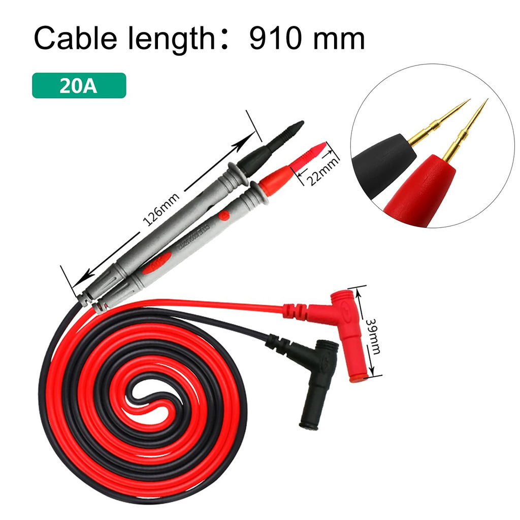 Multimeter Test Leads Universal Cable AC DC 1000V 20A 10A CAT III Measuring Probes Pen for Multi-Meter Tester Wire Tips