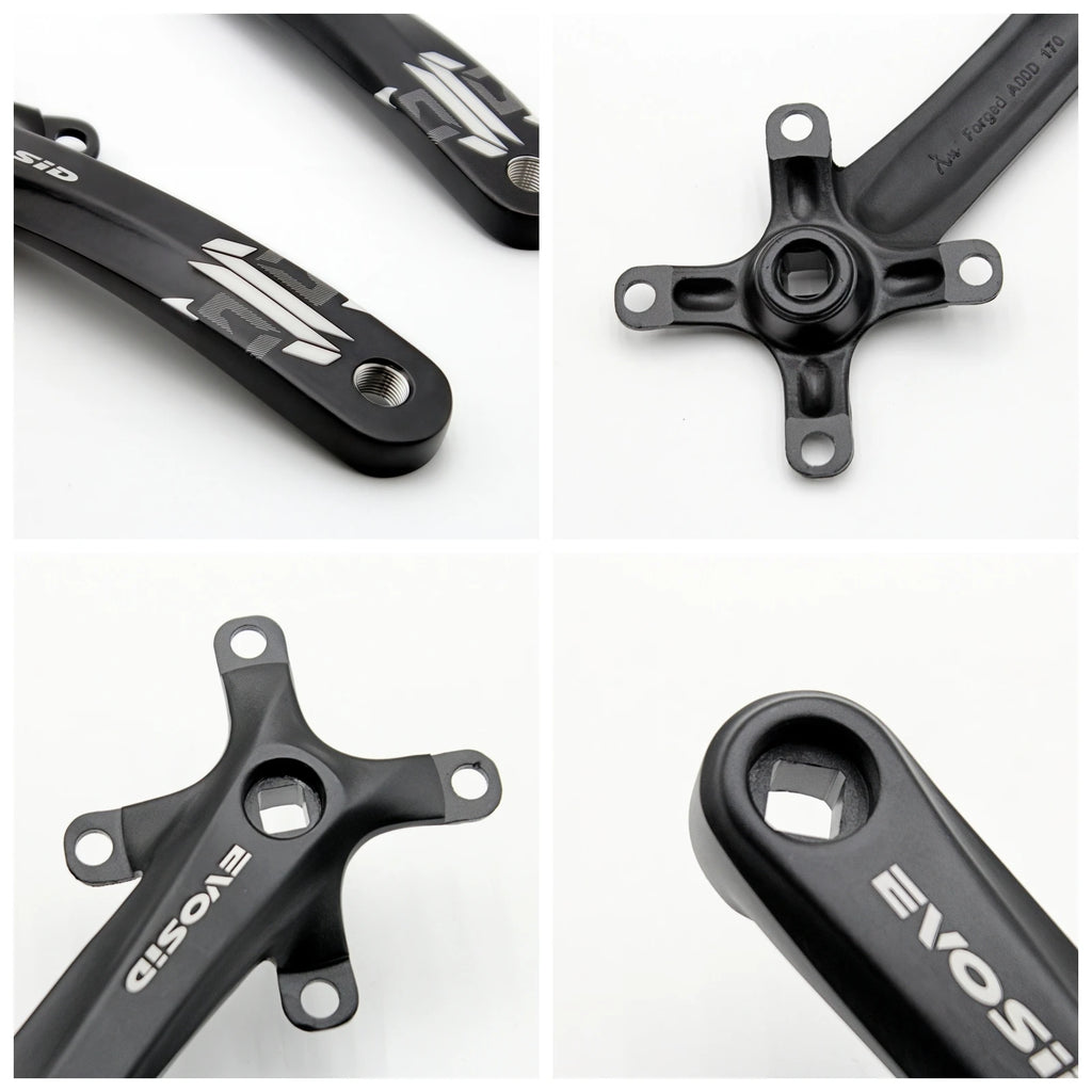EVOSID Bicycle Crankset 104BCD Mountain Bike Square Hole Crank Aluminum Alloy 170mm MTB Bike Crank 8-12S Chainring 32/34/36/38T