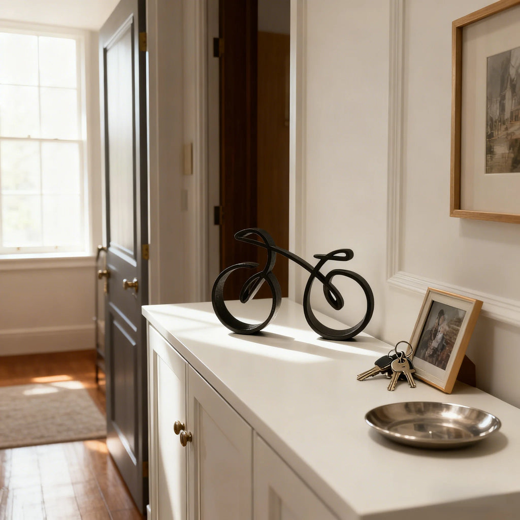 Minimalist Bike Model, Elegant 3D Printed Cycling Sculpture for Desk Decor, Home Office Gift for Cyclists