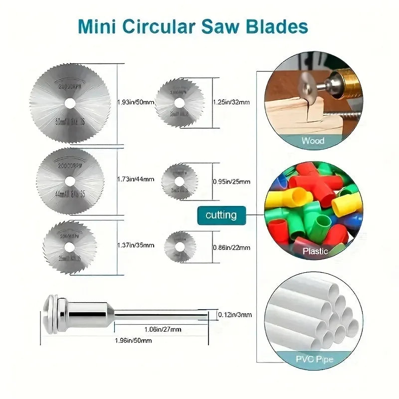 7pcs HSS round Saw Blade Set Carbide Multipurpose Cutting for Metal Hand Drill & Electric Grinder