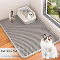 Alfombrilla de arena para gatos de doble capa de EVA con agujero grande, antideslizante, con filtro y caja de arena para gatos, accesorios para gatos.
