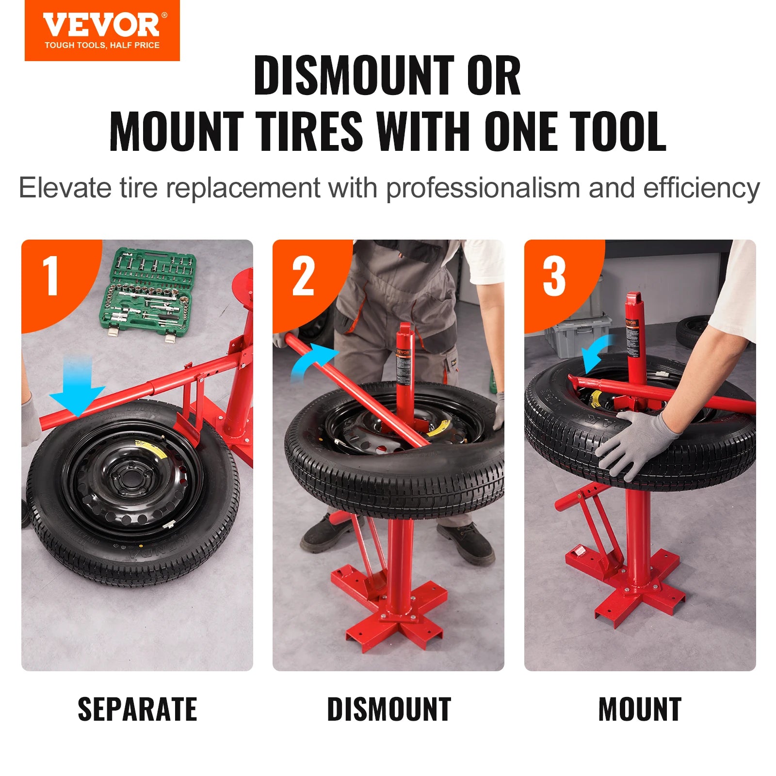 SucceBuy Portable Manual Tire Changer Bead Breaker Tool Portable Hand Bead Breaker Mounting Tool for Car Truck Motorcycle Garage