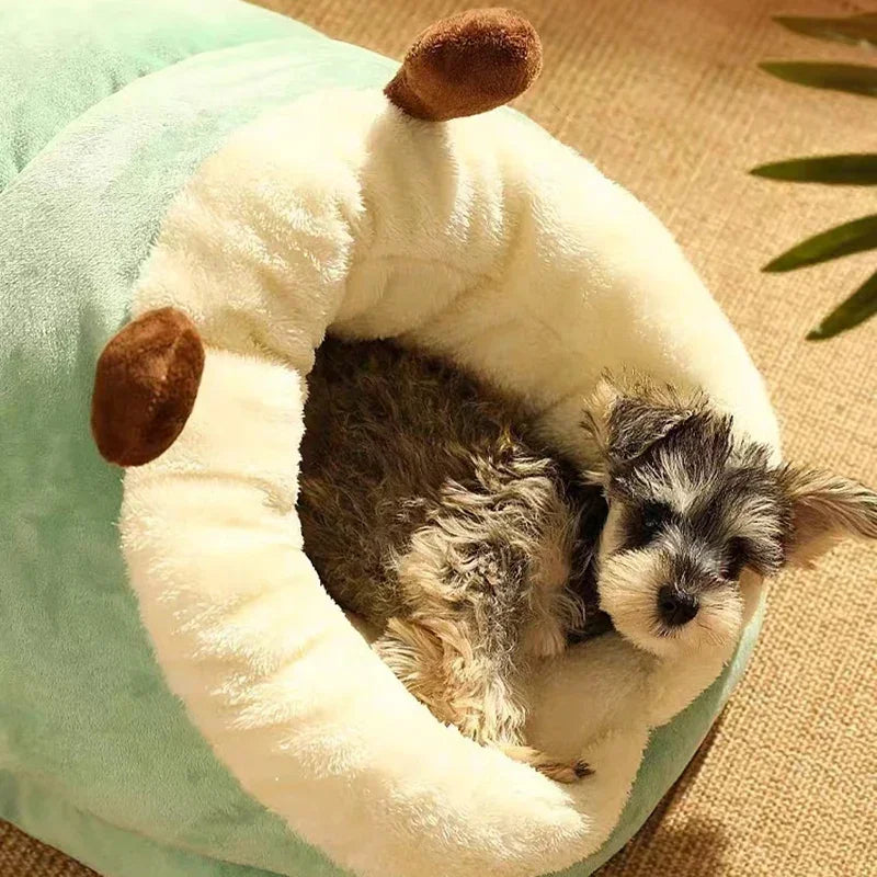 Cama para perros pequeños cálida de invierno, caseta transpirable para perros, lindas pantuflas con forma de cama para perros y gatos, saco de dormir plegable y lavable para mascotas