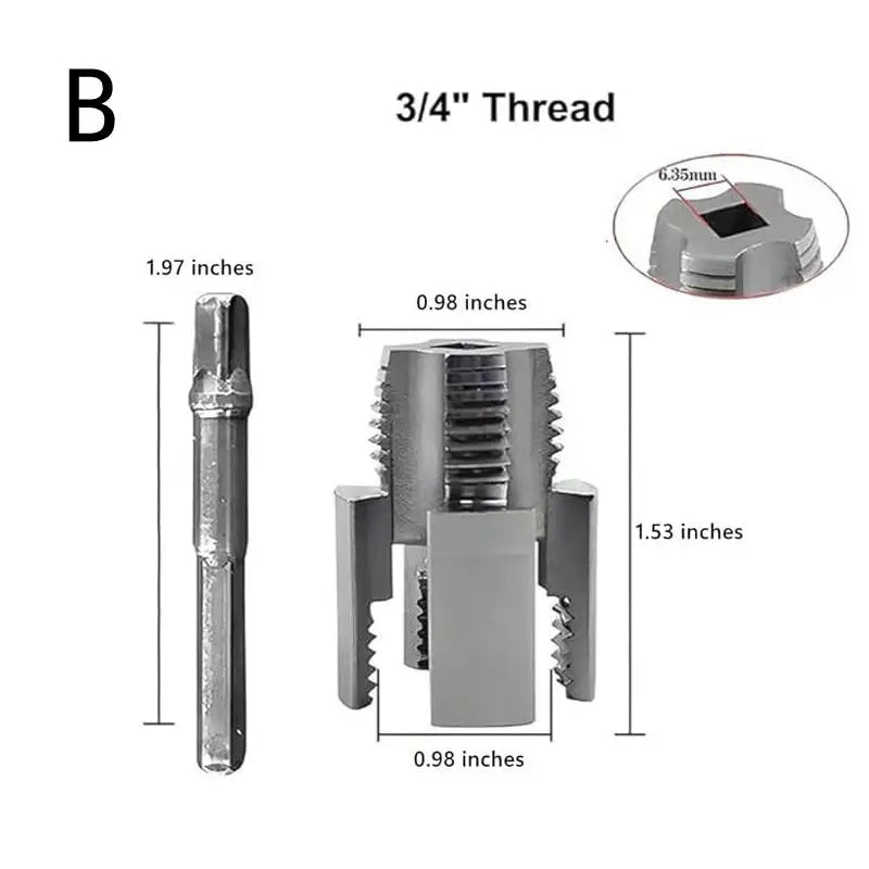 Pipe Thread Cutting Tool Integrated Internal & External Pipe Threading Tool Electric Drill Compatible PVC Pipe Threader Kit