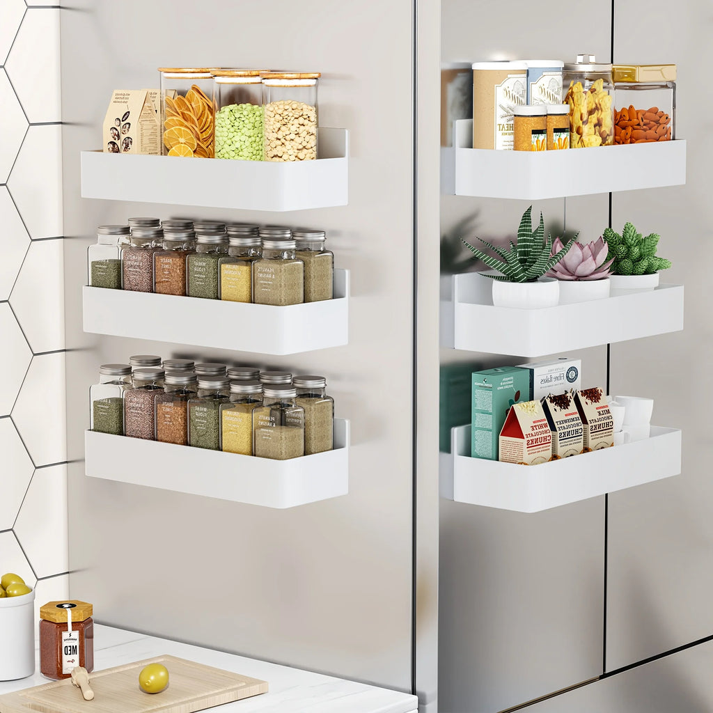 2pcs Magnetic Storage Rack Refrigerator/Washing Machine/Microwave Side Storage Rack Cabinet Strong Load-Bearing, Utility Racks