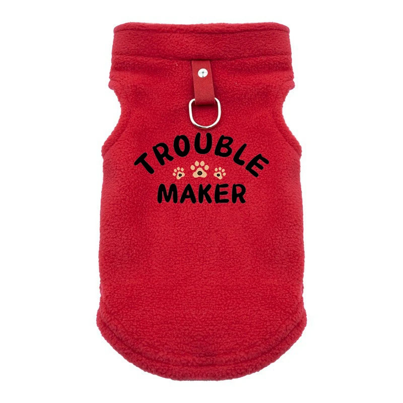 TROUBLE MAKER Ropa de alta calidad para perros, abrigo de invierno, chaqueta, chaleco, ropa cálida y acogedora para perros pequeños y medianos.