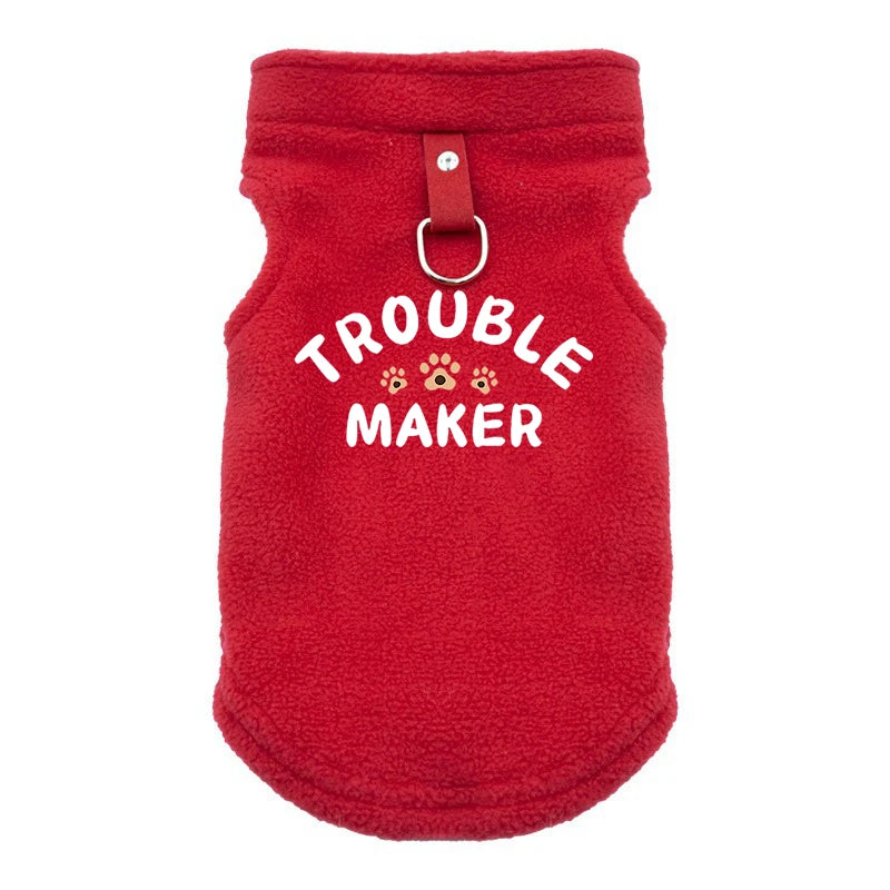 TROUBLE MAKER Ropa de alta calidad para perros, abrigo de invierno, chaqueta, chaleco, ropa cálida y acogedora para perros pequeños y medianos.