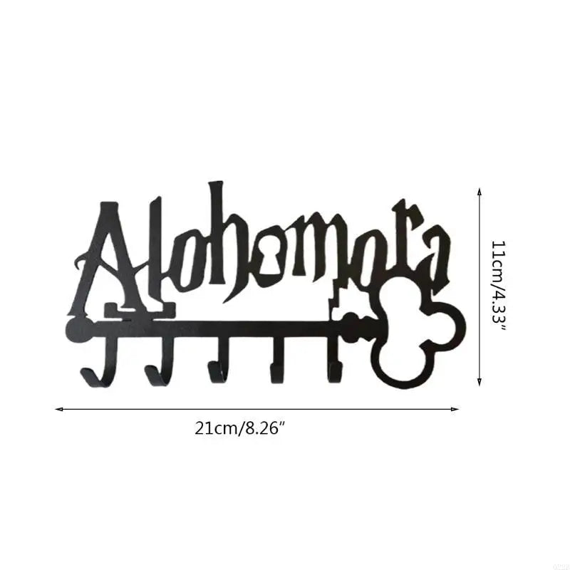 Creativo "Alohomora" Colgador de llaves de metal con 5 ganchos para colgar en la pared, ideal para sombreros, toallas y entradas de casa.