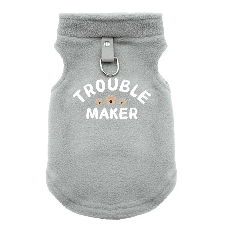 TROUBLE MAKER Ropa de alta calidad para perros, abrigo de invierno, chaqueta, chaleco, ropa cálida y acogedora para perros pequeños y medianos.