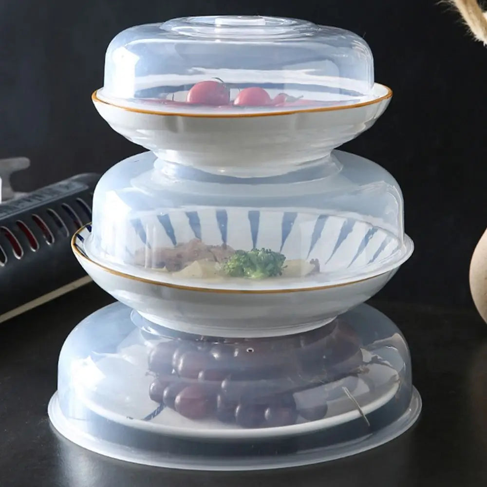 New 1Pcs Fresh Keeping Microwave Splatter Cover for Kitchen Bowls Cake Dish Plastic Food Fresh Lid Reusable Vented
