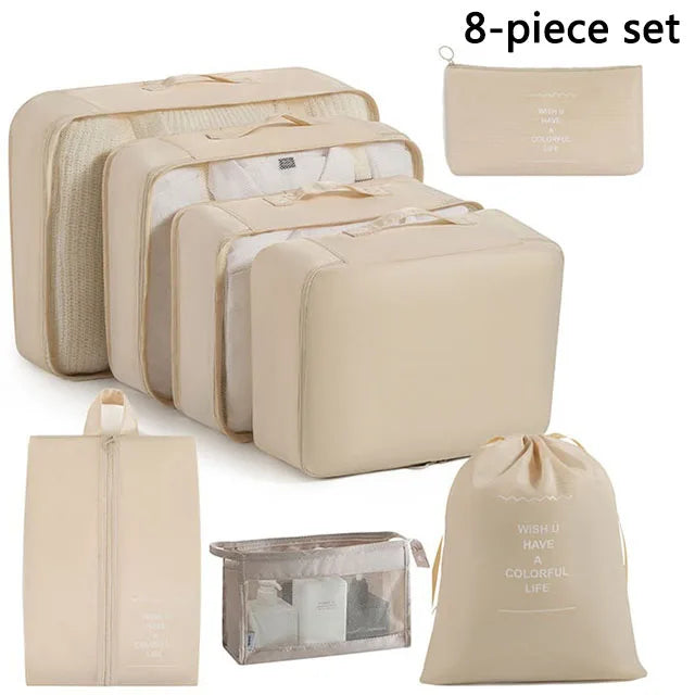 Bolsas de almacenamiento para viajes, ropa, artículos de tocador digitales, zapatos, organizadores, dormitorios de estudiantes, bolsas de clasificación de ropa, cubos de embalaje.