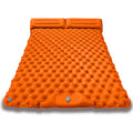 Quick Inflation Dot Pattern Double Mat, Foot-Operated Connectable for Multi-Person, Lightweight Easy Storage Outdoor Pad