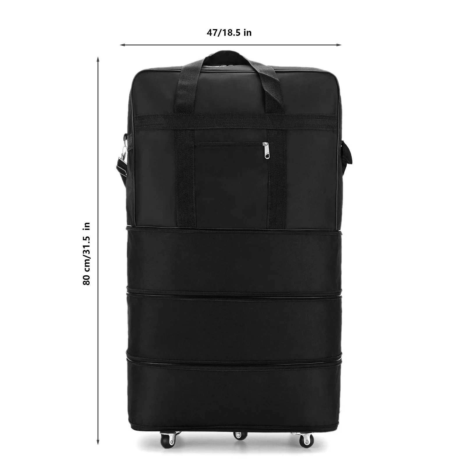 Bolsa de equipaje de viaje, maleta expandible, maleta plegable, bolsa de equipaje de viaje con ruedas para hombres y mujeres