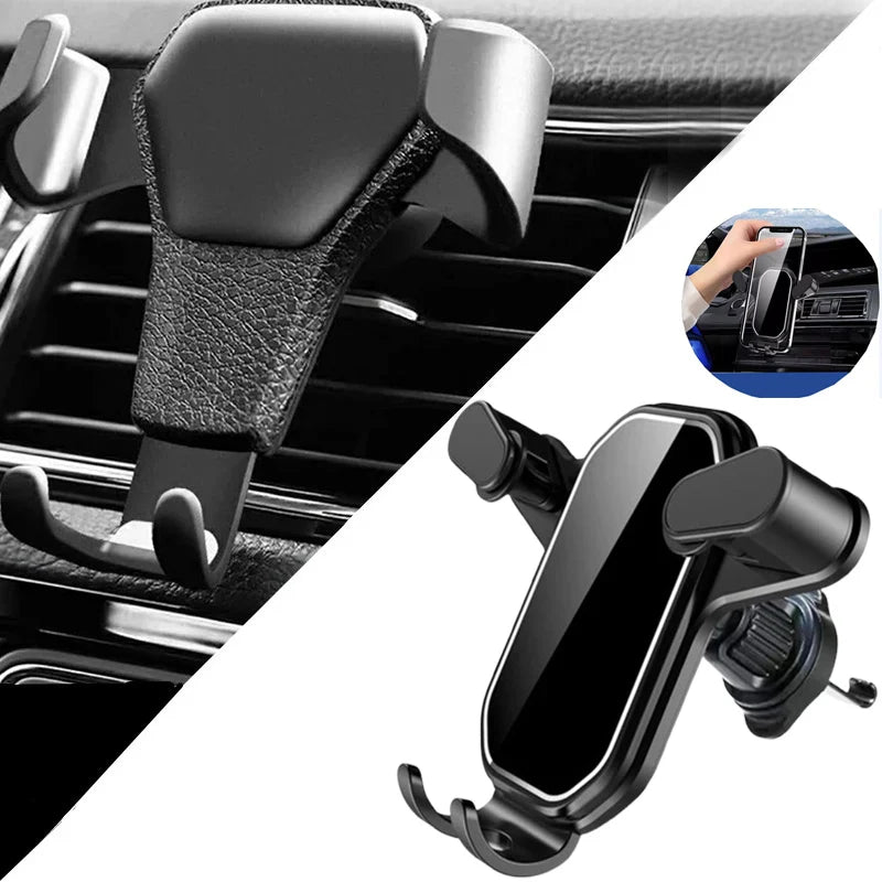 Soporte de gravedad para coche con clip para ventilación de aire, compatible con GPS, iPhone y otros dispositivos.