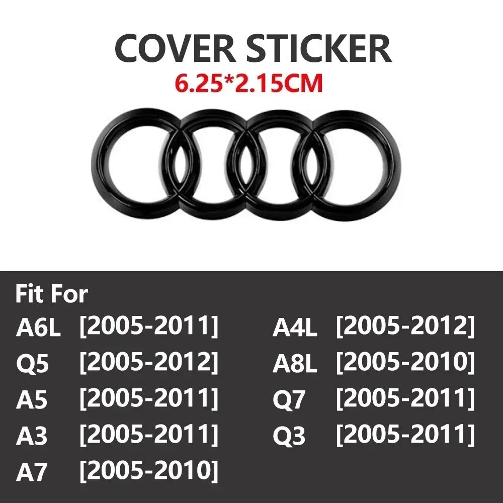 Emblema para volante de coche Audi ABS, pegatina decorativa para A3, A6L, A4L, A8L, A1, A5, A7, Q3, Q5, Q7.