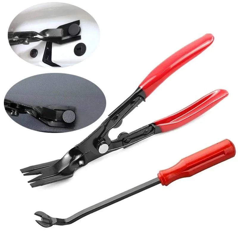 Extractor de clavos para puertas de automóviles, juego de destornilladores de mordaza, alicates de clip, herramientas para quitar el interior del tablero de instrumentos, instalación de faros de automóvil