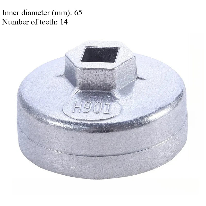 ‌1pc Llave de vaso para filtro de aceite para herramientas de accionamiento de 901/902/903/904 de 65/67/74/79 mm, herramienta manual para quitar filtros de máquina.