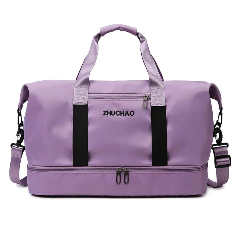 Bolsos de viaje de moda para mujer, bolso deportivo de gran capacidad para hombre, bolso de fin de semana impermeable, bolso de mensajero para mujer, seco y húmedo.